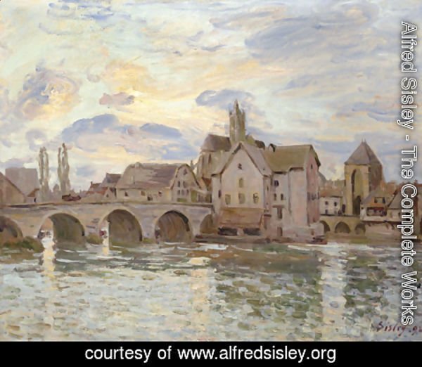 Alfred Sisley - Le pont de Moret au soleil couchant