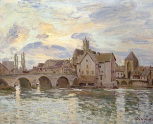 Alfred Sisley - Le pont de Moret au soleil couchant