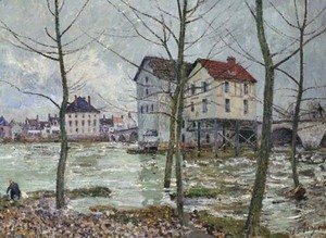 Alfred Sisley - Les moulins de Moret--hiver