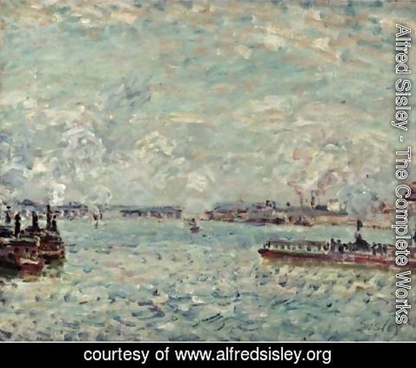 Alfred Sisley - La Seine Au Point Du Jour