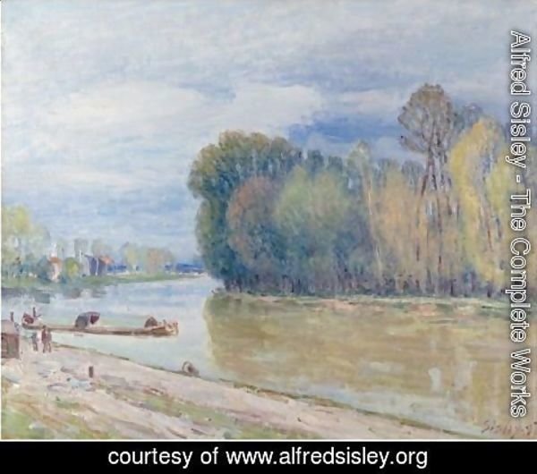 Alfred Sisley - Le Canal Du Loing Au Printemps - Le Matin