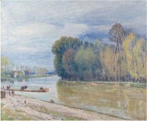 Alfred Sisley - Le Canal Du Loing Au Printemps - Le Matin
