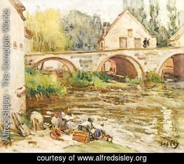 Alfred Sisley - The laundresses of Moret