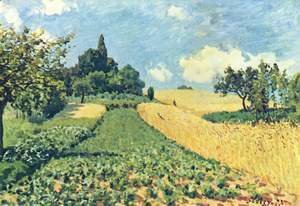 Alfred Sisley - Grain fields on the hills of Argenteuil