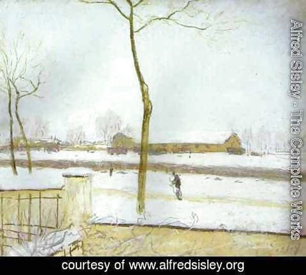 Alfred Sisley - Snow Scene Moret Station