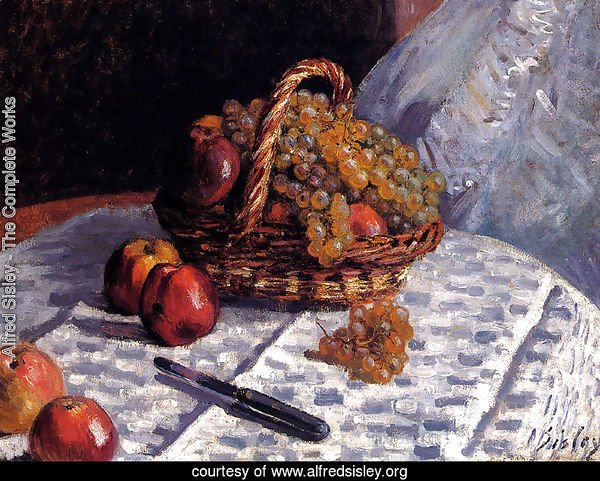 Still Life: Apples And Grapes