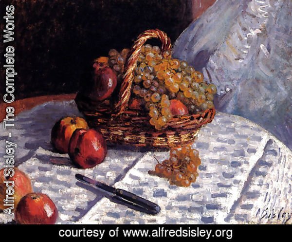 Alfred Sisley - Still Life: Apples And Grapes